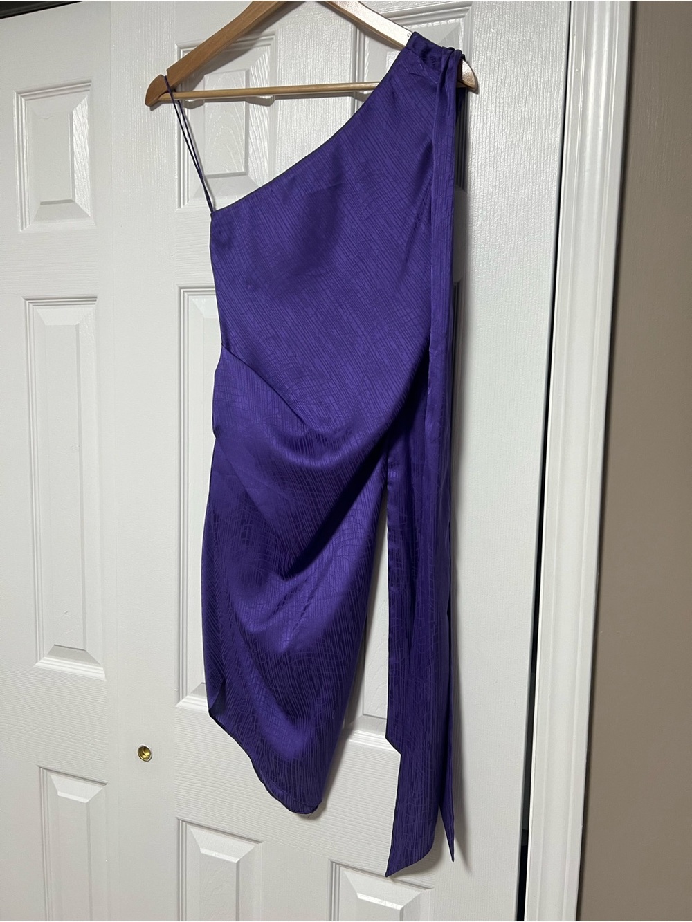 Ronny Kobo Zoe One Shoulder Dress Ultra Violet Purple XS - Picture 3 of 7